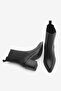 Women's Pointed Toe Double Elastic Thick Heeled Boots Solav Black - 7