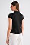 4698 Women's Moon Sleeve Fit Pen Shirt Black - 6