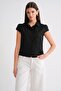 4698 Women's Moon Sleeve Fit Pen Shirt Black - 4