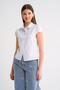 4698 Women's Moon Sleeve Fit Pen Shirt White - 2