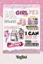 Girl Power Sticker Set, Pink Sticker, 14 Pink Stickers - 2