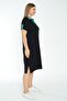 women's plus size black v-neck pocket short-sleeved dress - 4