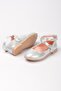 Girls' Silver Wrap-Around Ankle-Strap Velcro Non-Slip Underlay Orthopedic Ballet Flats - 3