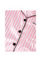 Women's Pink Striped Satin Pajamas: Short Sleeve Top & Shorts Set - 5