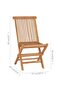 Garden Chairs with Light Blue Cushions 2 pcs Solid Teak Wood - 3