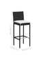 Garden Bar Stools with Cushions 4 pcs Black Poly Rattan - 3