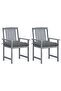 Garden Chairs with Cushions 2 pcs Grey Solid Acacia Wood