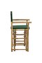 Folding Director's Chairs 2 pcs Green Bamboo and Fabric - 4