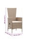 Outdoor Chairs 2 pcs with Cushions Poly Rattan Beige - 3