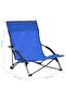 Folding Beach Chairs 2 pcs Blue Fabric - 3