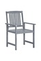 Garden Chairs with Cushions 2 pcs Grey Solid Acacia Wood - 8