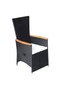 Reclining Garden Chairs 2 pcs with Cushions Poly Rattan Black - 2