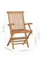 Garden Chairs with Light Blue Cushions 2 pcs Solid Teak Wood - 3