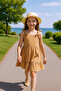 Girl's Hat Dress with Checked Bow B33