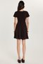 Women's Regular Fit Classic Cut Crew Neck Pleated Mini Brown Dress - 5