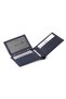 Men's Groom Set 100% Genuine Leather Wallet Card Holder Belt Keychain Combination Navy Blue Color H-Dm-8002-L - 5