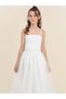 Girls' Bead Embroidered Flower Detailed Long Design Evening Dress - 4