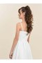 Girls' Bead Embroidered Flower Detailed Long Design Evening Dress - 3