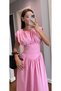Women's Navy Blue Modal Fabric Side Tie Detail Slit Dress