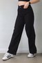Camila Young Girl Black High Waist Elastane Blended Modern Loose Leg Jeans