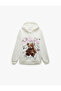 Raised Long Sleeve Hooded Printed Oversize Sweatshirt - 3