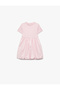 Cotton Short Sleeve Crew Neck Balloon Skirt Dress