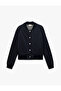 Long Sleeve Snap Closure Viscose Fabric Striped School Jacket