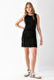 Women's Crew Neck Bodycon Sleeveless Dress Black - 925075 - 6