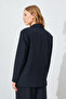 سترة بليزر كبيرة الحجم بزر مزدوج - أسود |   Mks351585-01 - 5