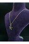 Daisy Zircon Stone Flower Model Black Enamel Embroidered Yellow Color Coated Steel Necklace - 3