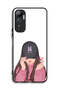 غطاء حماية لهاتف Infinix Hot 20 4G مع صورة فتاة تلتقط صورة - 2