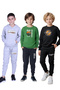 3-Piece Boy's Printed Kangaroo Pocket Hooded/O-Collar Track Suit Set