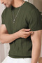 Men's Khaki Fit Textured Short Sleeve Crew Neck Knitwear T-Shirt - 2