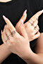 Women's White Color Tarnish-Resistant Joint and Adjustable Ring Set (8 Pieces) - 2