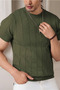 Men's Khaki Fit Textured Short Sleeve Crew Neck Knitwear T-Shirt - 3