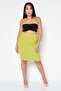 Women Petite Textured Mini Skirt, Lime - 3