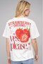 Women's Oversized Summer T-Shirt - Yes Please Strawberry Pattern Sweet Design