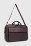 Genuine Leather Unisex Briefcase with Laptop Compartment 16" & 17" Inch Brown - 6