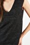 Women V-Neck Cap Sleeves Metallic Blouse, Black - 3