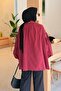Collar Scarf Detailed Shirt Claret Red - 4