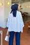 Collar Scarf Detailed Shirt Baby Blue - 4