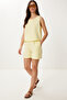 Muslin Blouse Shorts Set Lmc0063 Yellow - 2