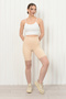 Women's High Waist Laser Cut Corset Shorts, Side Stitched No Trace Skin Color Shorts - 3