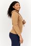 Women Sportswear Fit Long Sleeves Outdoor Hoodie, Brown - 3