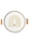 3-Piece Printed White (45, 37, 30 cm) Metal Tray with Wooden Handles Tea Tray Presentation Tray Set - 3