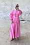Layered Long Dress with Tie Waist 8850 - Pink - 4