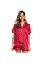 Satin Silk Women's Pajama Set - 2-Piece Summer Sleepwear, Button-Down Top and Shorts - 2