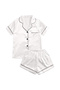 Satin Silk Women's Pajama Set - 2-Piece Summer Sleepwear, Button-Down Top and Shorts - 7