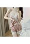 Women's Silk Satin with Lace Pajama Set - Elegant Set with Shorts, V-Neck Lace Nightwear - 4