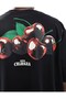 Men's Black Oversized T-Shirt – Cherry Printed Streetwear - 3